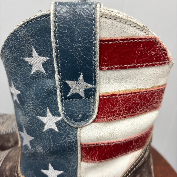 Roper Women's American Beauty Flag  Snip Toe Ankle Boots Size 6 - Picture 5 of 9